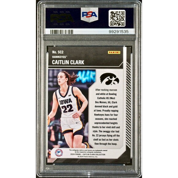 Caitlin Clark 2024 Panini College Contenders School Colors #SC2 PSA 7 NM - Picture 2 of 2